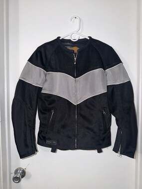 Power Trip 333 Women's Mesh Motorcycle Jacket Black Grey Size M
